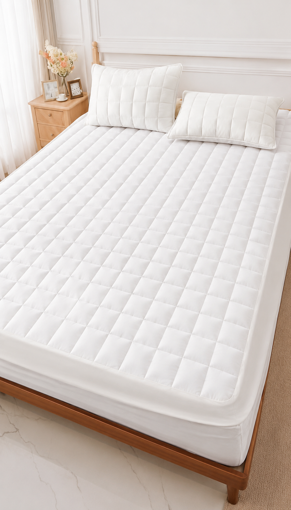 Soft Breathable Mattress Topper/Protector with Deep Pocket – Waterproof Mattress Protector, Plush Quilted Mattress Pad for Home, Dorm & Hotel