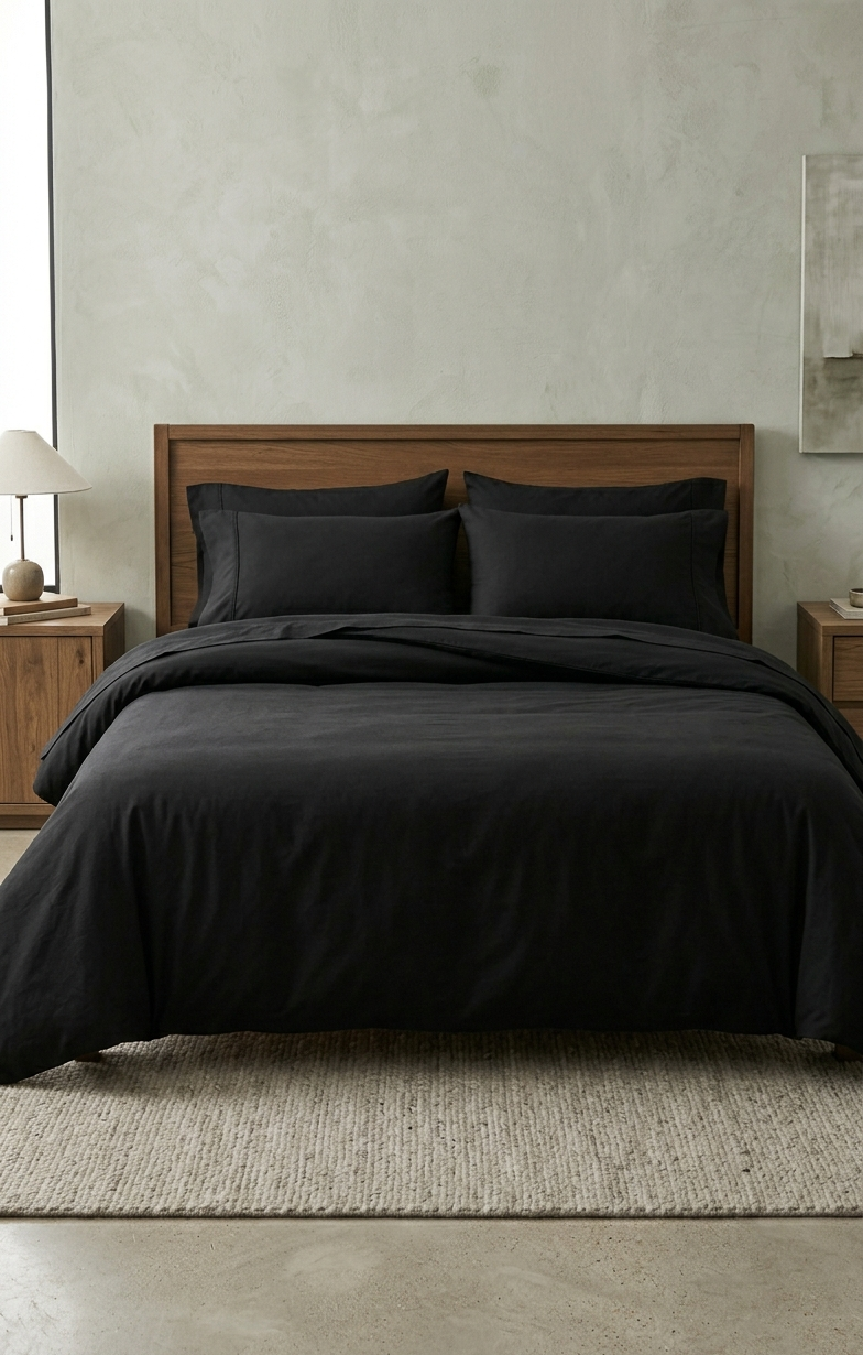 Luxury Black Microfiber Bed Sheet Set Ultra Soft, Wrinkle Resistant & Breathable Bedding