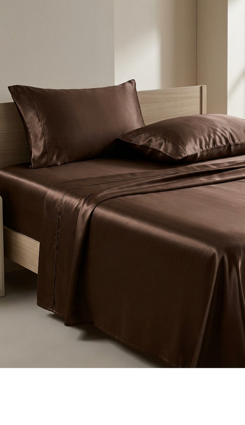 Luxury Silky Satin Sheet Set  Deep Pocket Fitted Sheet & Pillowcases, Soft Bedding for Hair & Skin